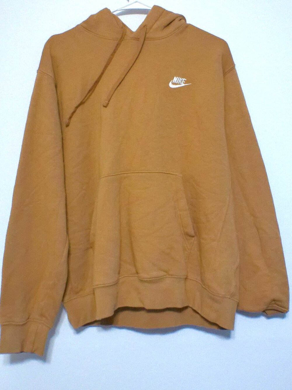 Nike Hoodie Men’s Medium Brown Pullover Sweatshirt Swoosh Logo Casual